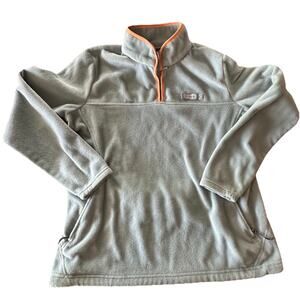 Columbia PFG Jacket Womens Sz XL Gray Fleece Pullover 1/4 Zip Pocket